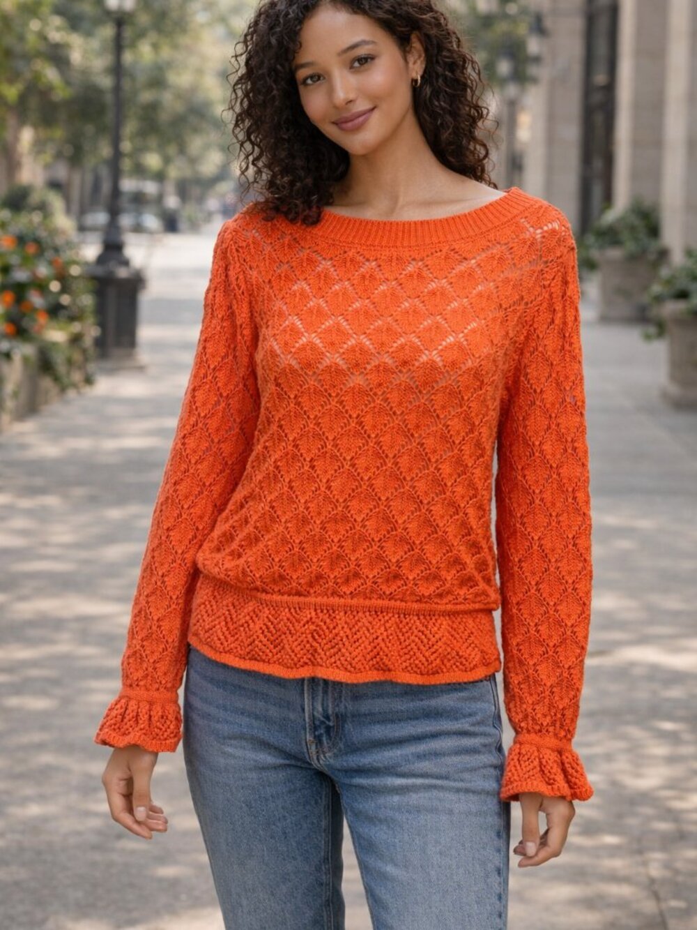Coral pink✨ Anthropologie Knit Sweater – Size M ✨NWOT